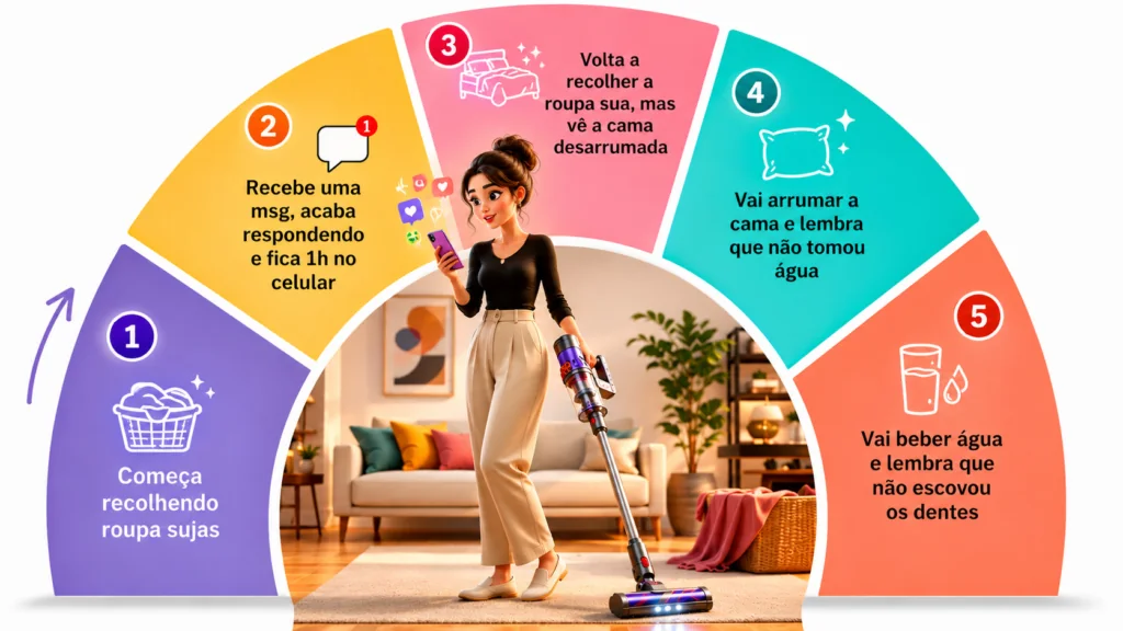 Ciclo organizado de tarefas domésticas